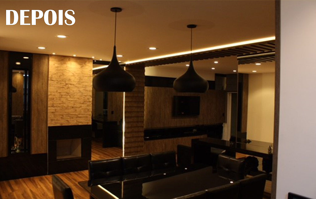 Reforma sala e cozinha antes e depois