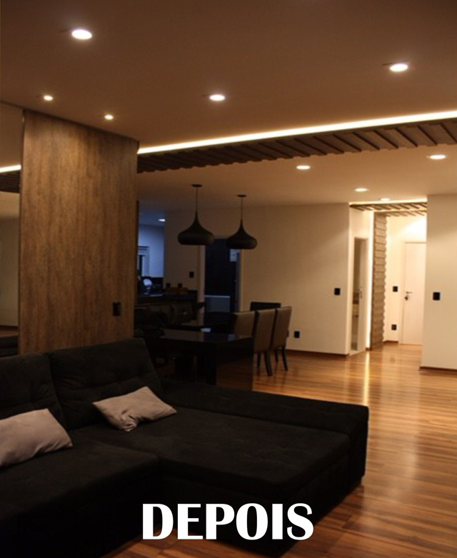 Reforma sala e cozinha antes e depois